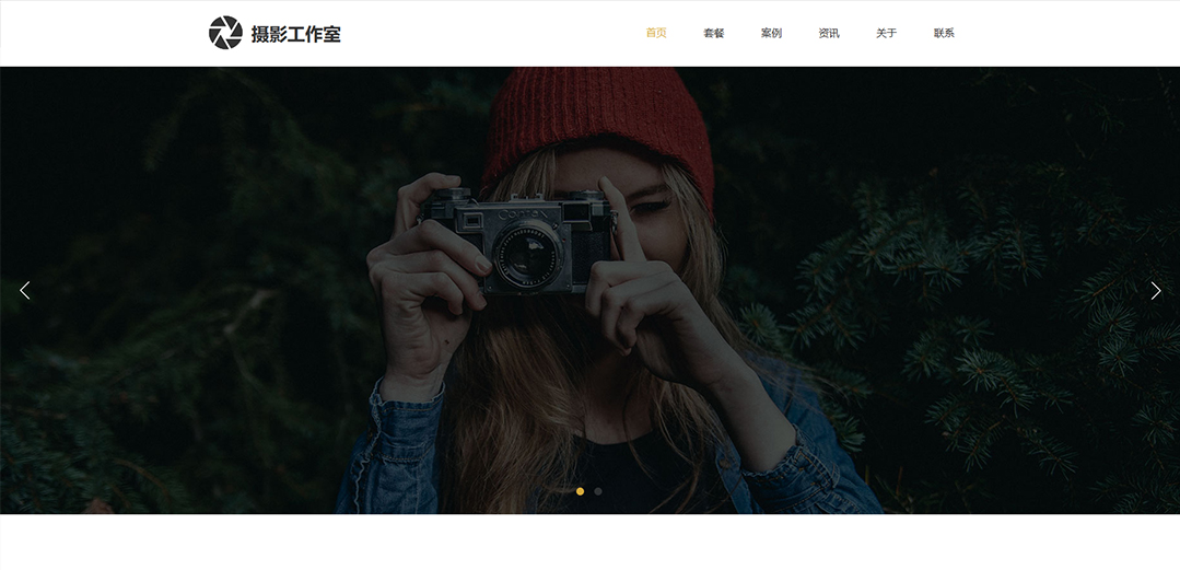 (帶手機(jī)版數(shù)據(jù)同步)自適應(yīng)攝影沖印類(lèi)攝影工作室灰色網(wǎng)站模板